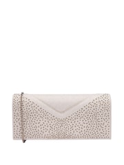 Lotus Cream Clutch Bag with Chain - Image 1 of 4