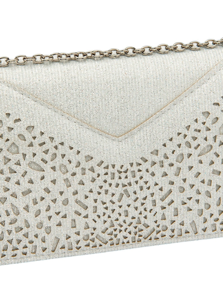Lotus Cream Clutch Bag with Chain - Image 4 of 4