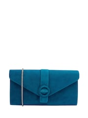Lotus Blue Clutch Bag With Chain - Image 1 of 4