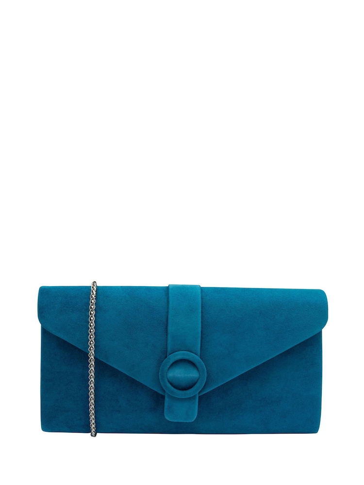 Lotus Blue Clutch Bag With Chain - Image 1 of 4