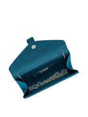 Lotus Blue Clutch Bag With Chain - Image 3 of 4