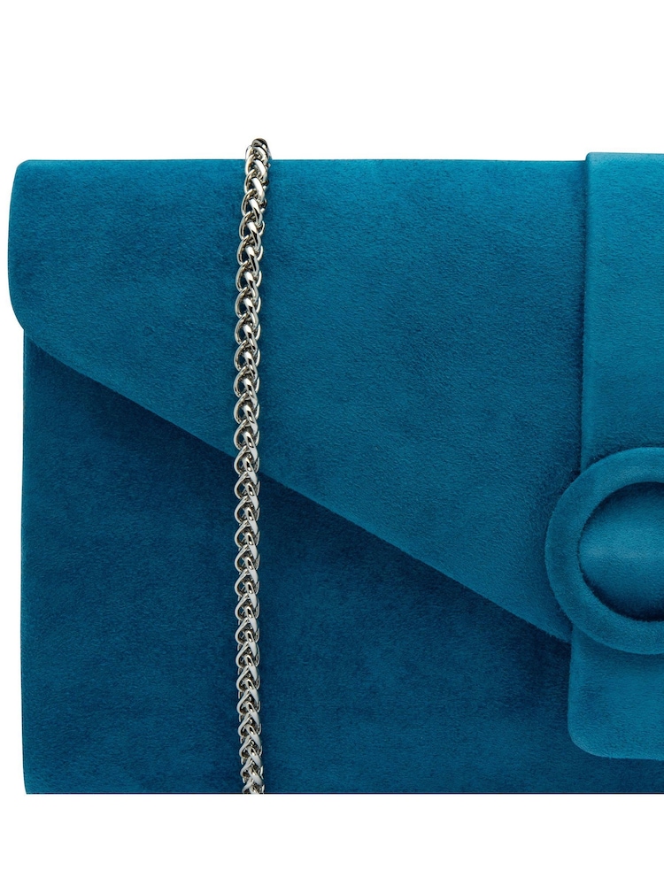 Lotus Blue Clutch Bag With Chain - Image 4 of 4