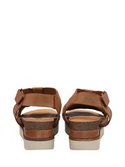 Lotus Brown Leather Flatform Sandals - Image 3 of 4