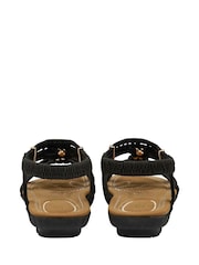 Lotus Black Open-Toe Flat Sandals - Image 3 of 4