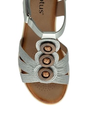 Lotus Silver Open-Toe Heeled Sandals - Image 4 of 4