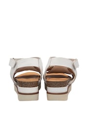 Lotus White Leather Flatform Sandals - Image 3 of 4