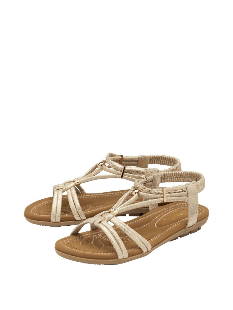 Lotus Gold Open-Toe Flat Sandals - Image 2 of 4