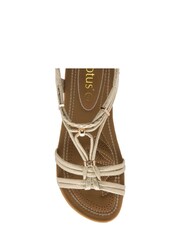 Lotus Gold Open-Toe Flat Sandals - Image 4 of 4