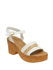 Lotus White Open-Toe Sandals - Image 1 of 4