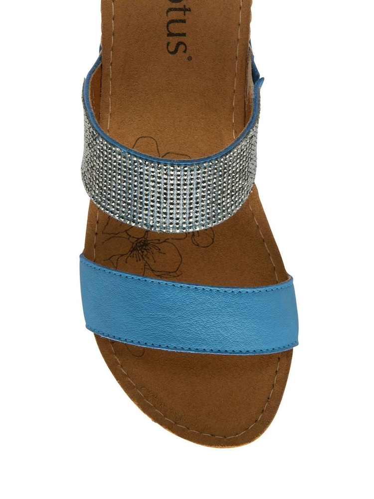 Lotus Blue Mule Wedge Sandals - Image 4 of 4