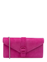 Lotus Pink Clutch Bag With Chain - Image 1 of 2