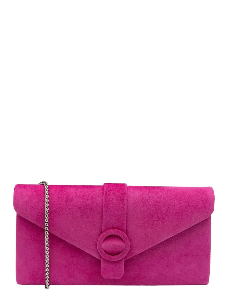 Lotus Pink Clutch Bag With Chain - Image 1 of 2