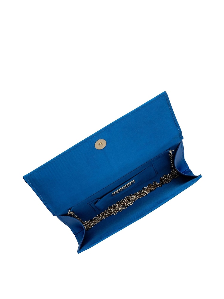 Blå - Lotus Clutch taske med kæde - Billede 4 af 4 Blå - Lotus Clutch taske med kæde - Billede 4 af 4