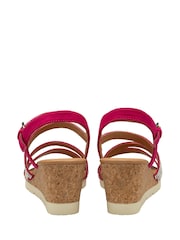 Lotus Pink Open-Toe Wedge Sandals - Image 3 of 4