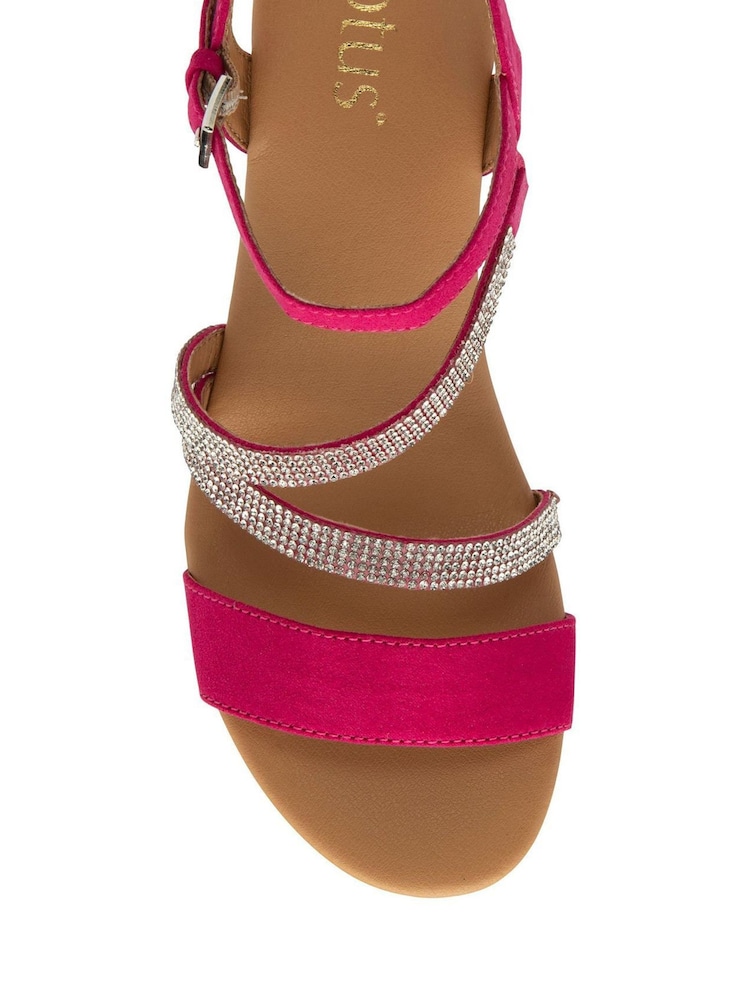 Lotus Pink Open-Toe Wedge Sandals - Image 4 of 4