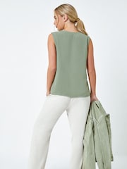 Roman Green Frill Front Vest Top - Image 3 of 5