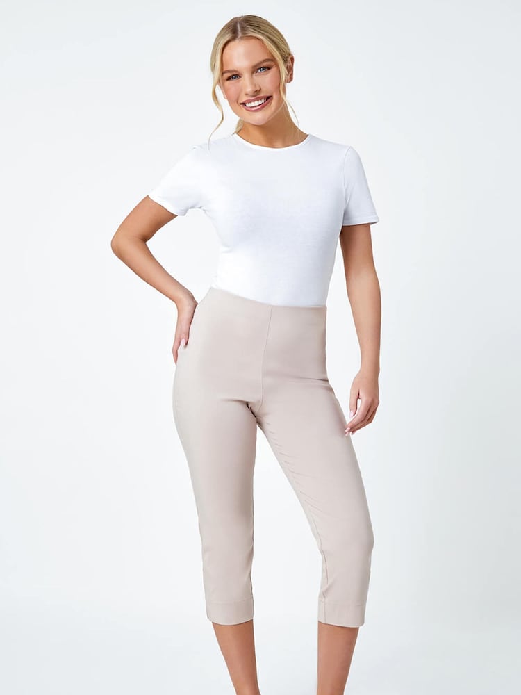 Roman Natural Chrome Petite Cropped Stretch Capri Trousers - Image 2 of 5
