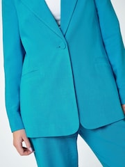 Roman Blue Linen Blend Blazer - Image 5 of 5