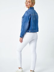 Roman Blue Chrome Petite Bleached Denim Jacket - Image 2 of 5