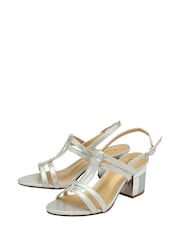 Lotus Silver Slingback Block-Heel Sandals - Image 2 of 4