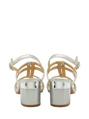 Lotus Silver Slingback Block-Heel Sandals - Image 3 of 4