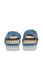 Lotus Blue Peep-Toe Flat Sandals - Image 3 of 4