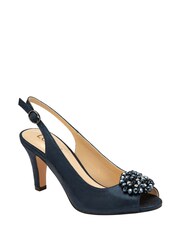 Lotus Blue Peep-Toe Slingback Shoes - Image 1 of 4