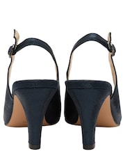Lotus Blue Peep-Toe Slingback Shoes - Image 3 of 4