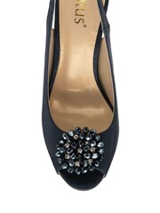 Lotus Blue Peep-Toe Slingback Shoes - Image 4 of 4