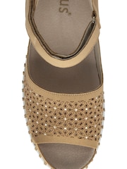 Lotus Natural Peep-Toe Flat Sandals - Image 4 of 4