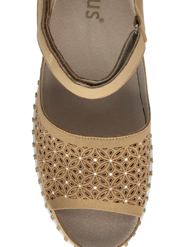 Lotus Natural Peep-Toe Flat Sandals - Image 4 of 4