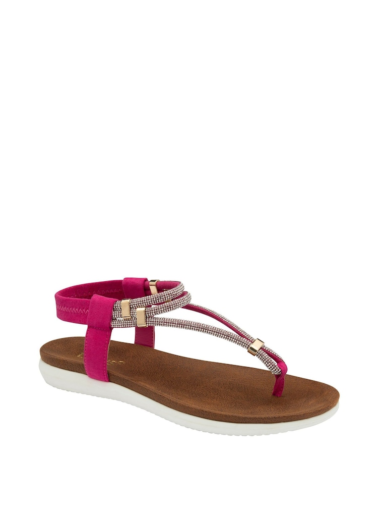 Lotus Pink Flat Toe-Post Sandals - Image 1 of 4