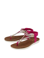 Lotus Pink Flat Toe-Post Sandals - Image 2 of 4
