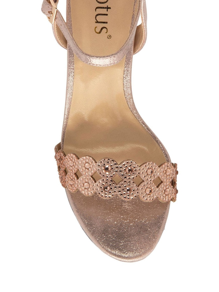 Lotus Pink Open-Toe Heeled Sandals - Image 4 of 4 Lotus Pink Open-Toe Heeled Sandals - Image 4 of 4
