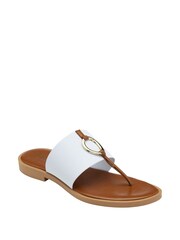 Lotus White Toe-Post Mule Sandals - Image 1 of 4