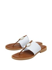Lotus White Toe-Post Mule Sandals - Image 2 of 4