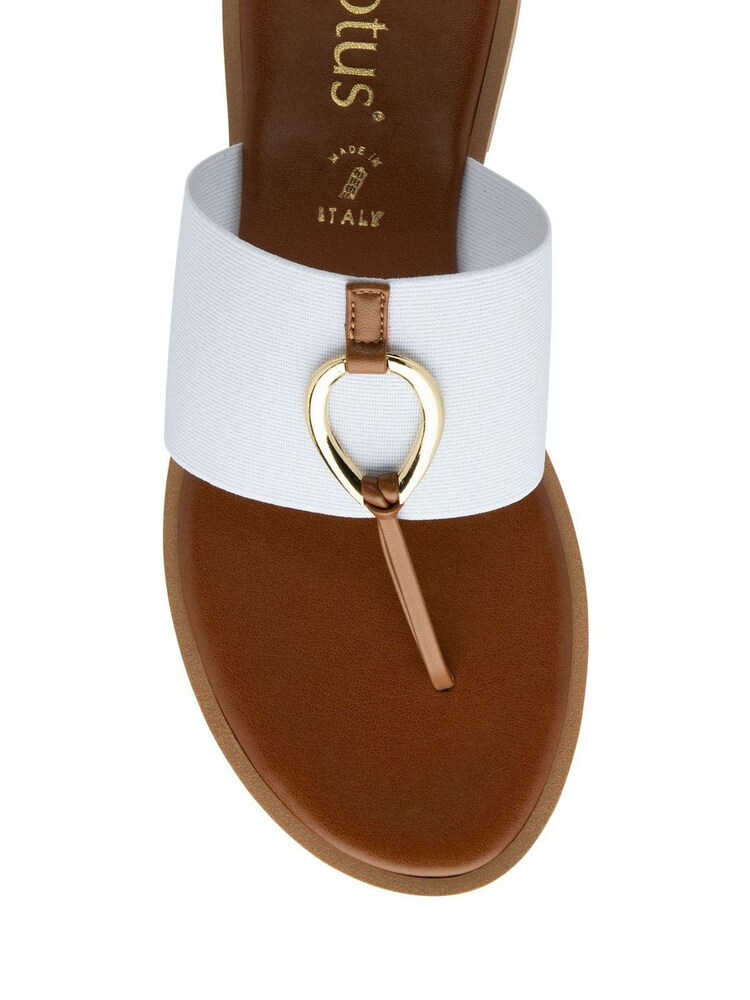 Lotus White Toe-Post Mule Sandals - Image 4 of 4