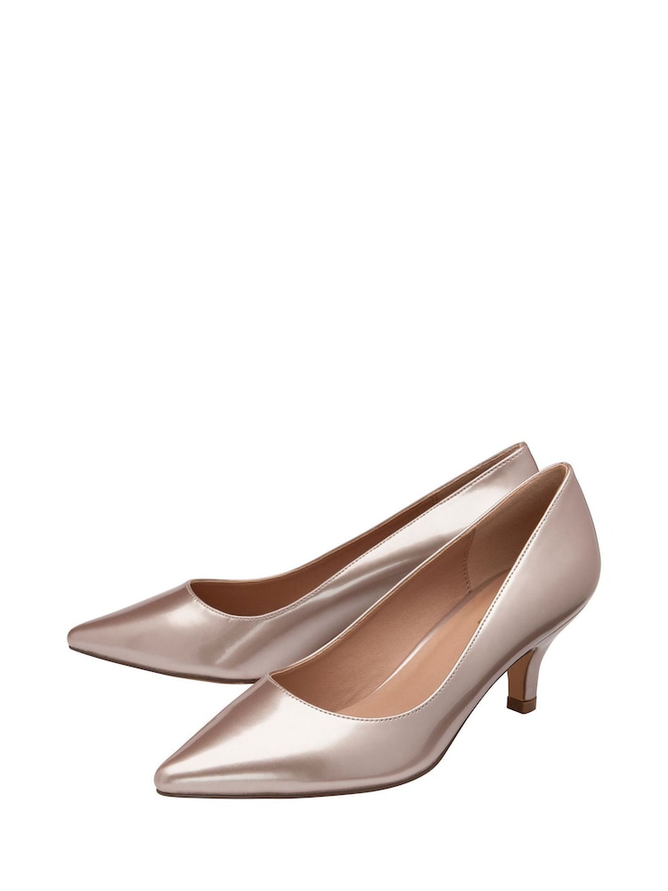 Lotus Pink Kitten-Heel Court Shoes - Image 2 of 4