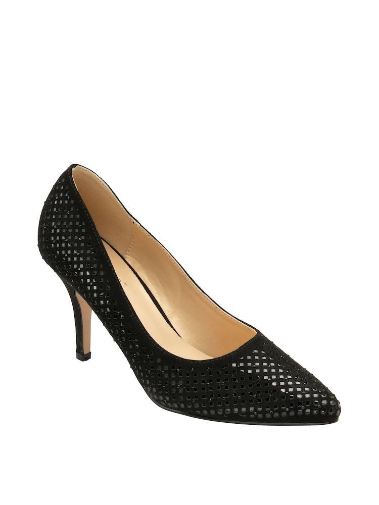 Lotus Black Stiletto-Heel Court Shoes - Image 1 of 1