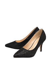 Lotus Black Stiletto-Heel Court Shoes - Image 2 of 4