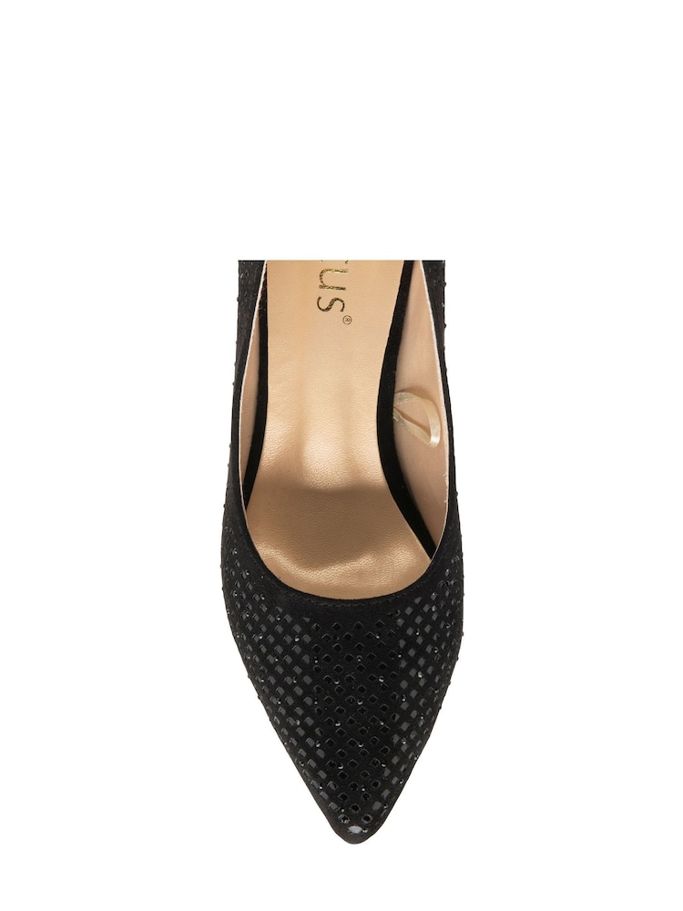 Lotus Black Stiletto-Heel Court Shoes - Image 4 of 4