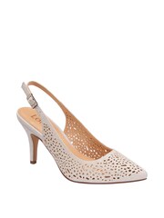 Lotus Silver Slingback Court Shoes - Image 1 of 4