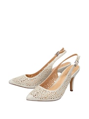 Lotus Silver Slingback Court Shoes - Image 2 of 4