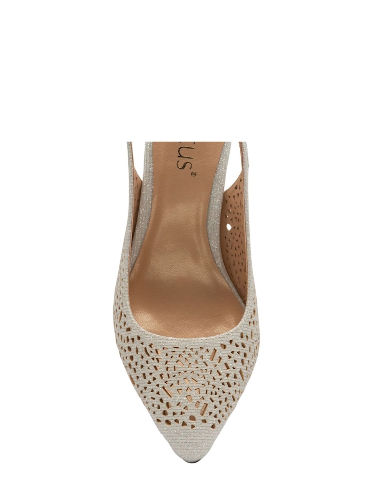 Lotus Silver Slingback Court Shoes - Image 4 of 4