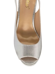 Lotus Silver Slingback Block-Heel Shoes - Image 4 of 4