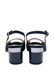Lotus Blue Slingback Block-Heel Shoes - Image 3 of 4