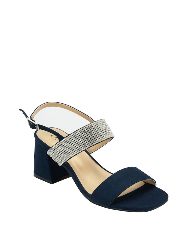 Blau - Lotus Peeptoe-Sandalen mit Blockabsatz - Bild 1 von 4 Blau - Lotus Peeptoe-Sandalen mit Blockabsatz - Bild 1 von 4