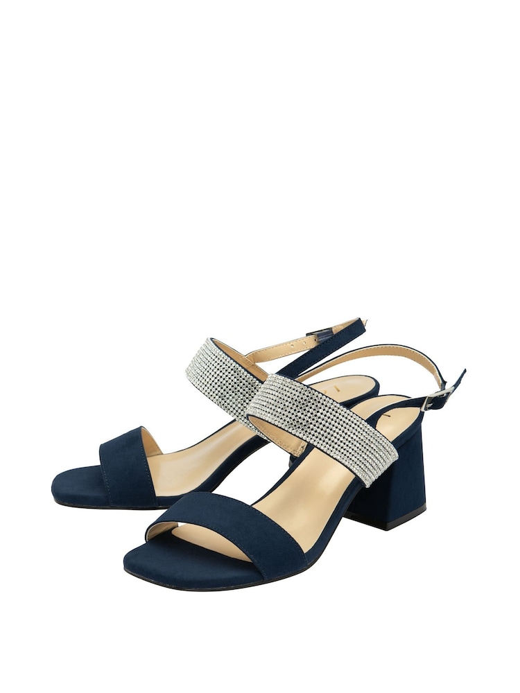 Blau - Lotus Peeptoe-Sandalen mit Blockabsatz - Bild 2 von 4 Blau - Lotus Peeptoe-Sandalen mit Blockabsatz - Bild 2 von 4