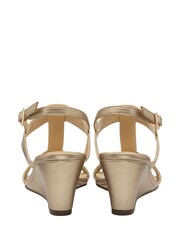 Lotus Gold Slingback Wedge Sandals - Image 3 of 4