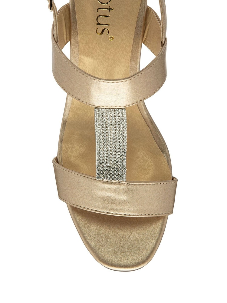 Lotus Gold Slingback Wedge Sandals - Image 4 of 4 Lotus Gold Slingback Wedge Sandals - Image 4 of 4